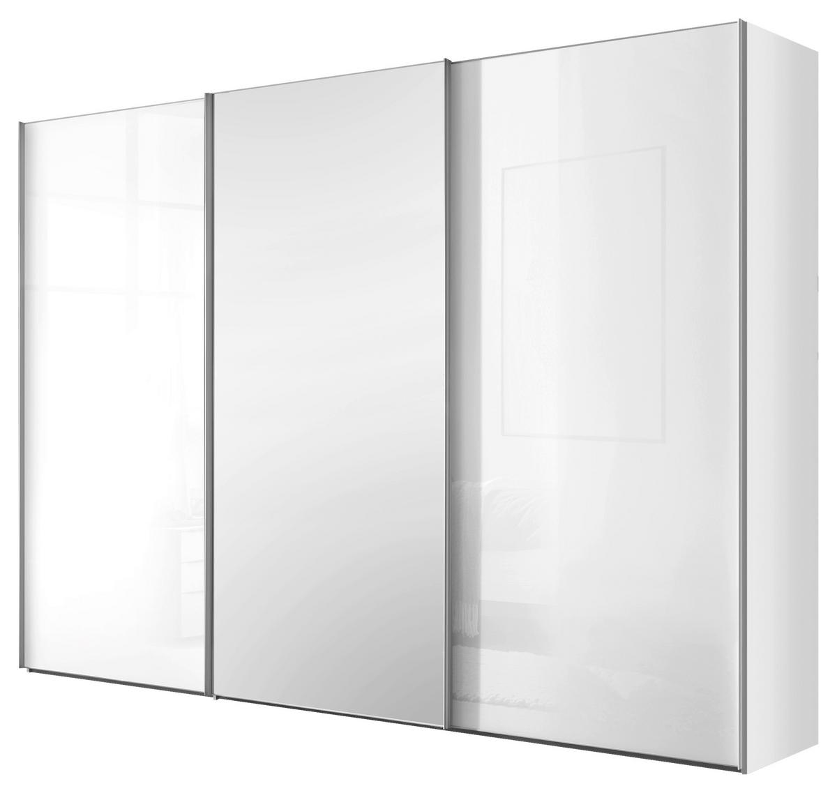 Šatní skříň LUMOS - bílá/barvy hliníku, Konvenční, kov/kompozitní dřevo (249/222/68cm)