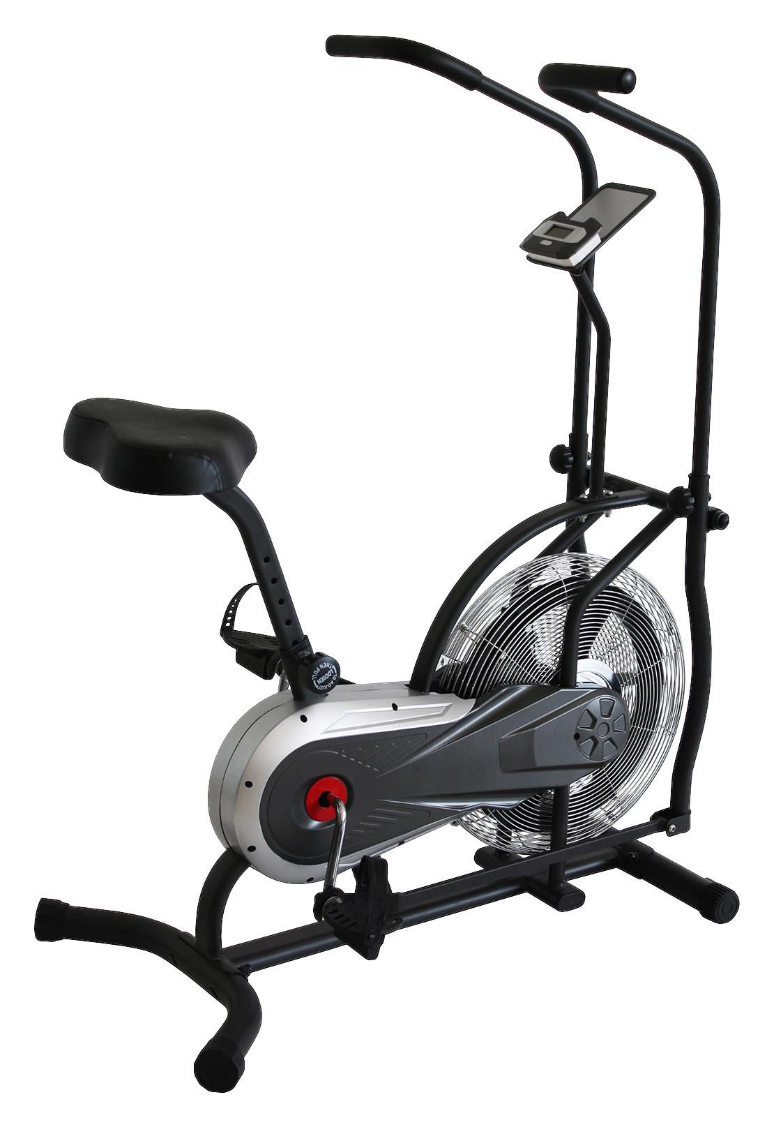 Heimtrainer mit Transportrollen + Kalorienverbrauchanzeige - Schwarz, KONVENTIONELL, Kunststoff/Metall (111/61/136cm)