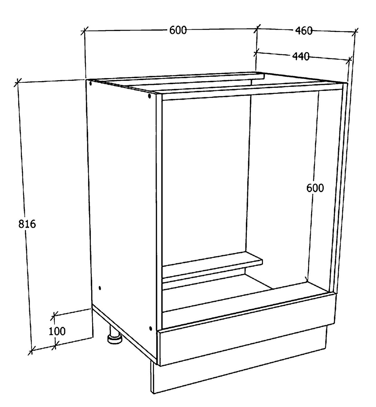 Herdumbauschrank Esilo B: 60 cm Anthrazit/Weiß - Anthrazit/Weiß, KONVENTIONELL, Holzwerkstoff (60/82/46cm) - MID.YOU