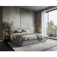 Familienbett Domino Combo Mit Bettkasten, Dunkelgrau 270x200 - Dunkelgrau/Schwarz, MODERN, Holz/Holzwerkstoff (270/200cm) - MID.YOU