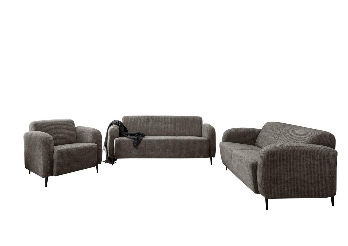 Polstersessel Mit Armlehnen Marone, Graubraun, B: 85 Cm - Graubraun/Schwarz, MODERN, Textil (85/76/90cm) - Livetastic