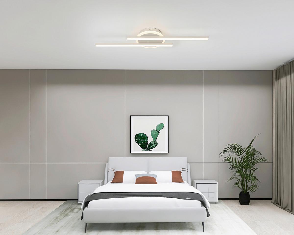 STROPNÉ LED SVIETIDLO OLGA - piesková, Modern, kov/plast (58/15/5cm) - Mömax