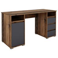 Schreibtisch Mit Schubladen Lxbxh: 138x55x75 Cm Lobo - Alteiche/Anthrazit, KONVENTIONELL, Holzwerkstoff (138/55/75cm) - MID.YOU