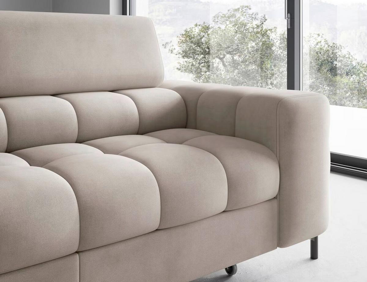 Ecksofa Ferucce Beige S: 200x276 cm - Beige/Schwarz, Design, Textil (200/276cm) - MID.YOU