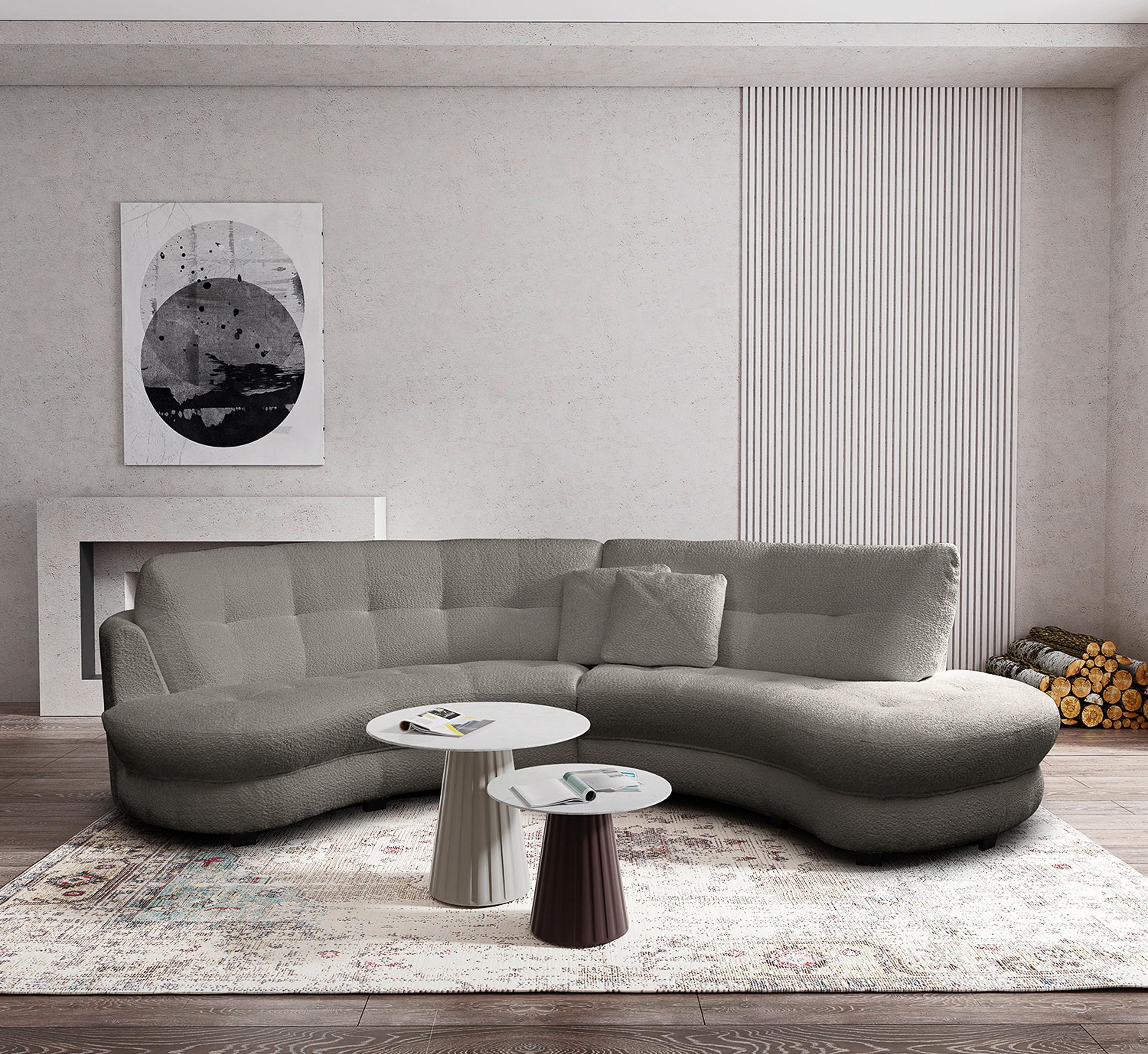 Ecksofa Bretania Dunkelgrau S: 300x113 cm - Dunkelgrau/Schwarz, Design, Textil (300/113cm) - Livetastic