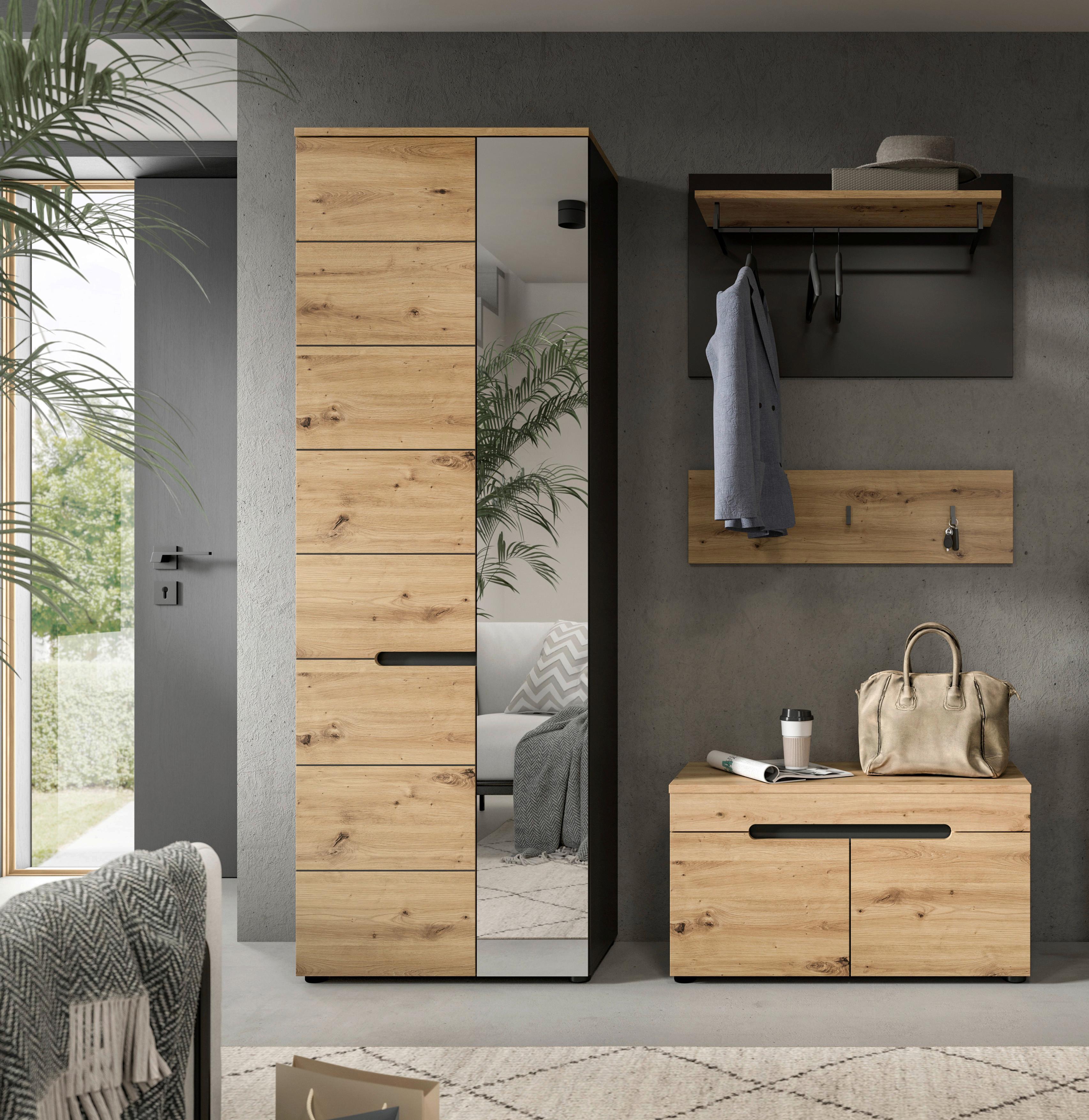 Garderobe Canu Eiche Artisan B: 160 cm - KONVENTIONELL, Holzwerkstoff (160/190/37cm) - MID.YOU