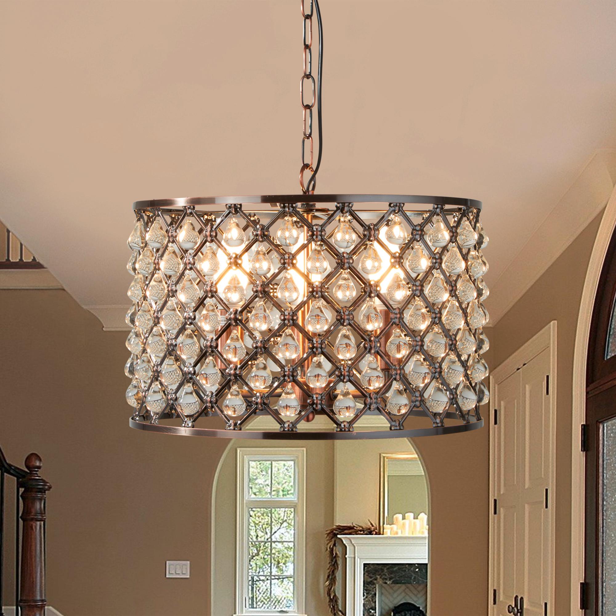 Hängeleuchte Marquise H: 100 Cm, 3-Flammig Höhenverstellbar - Kupferfarben, LIFESTYLE, Glas/Metall (38/100cm)