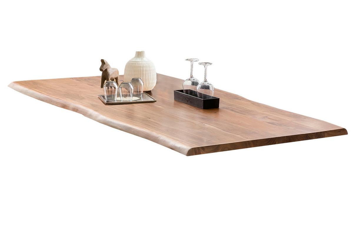 Esstisch Naturfarben /Silberfarben L: 160cm - Silberfarben/Naturfarben, MODERN, Holz/Metall (160/85/78cm) - MID.YOU