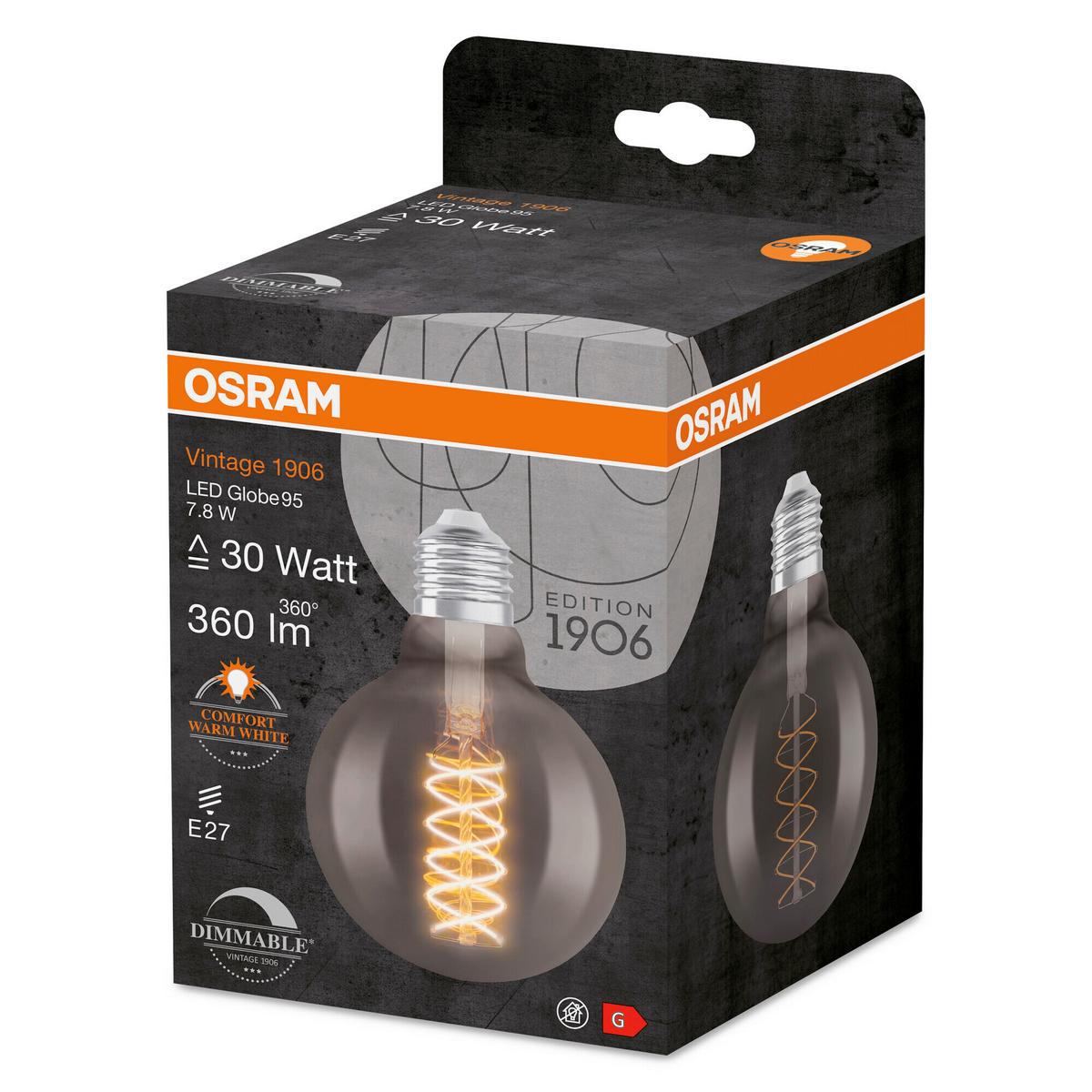 LED-Leuchtmittel Vintage 1906 Led Dim 30  7.8 W - Hellgrau, Basics, Glas (9,5/13,8cm) - Ledvance