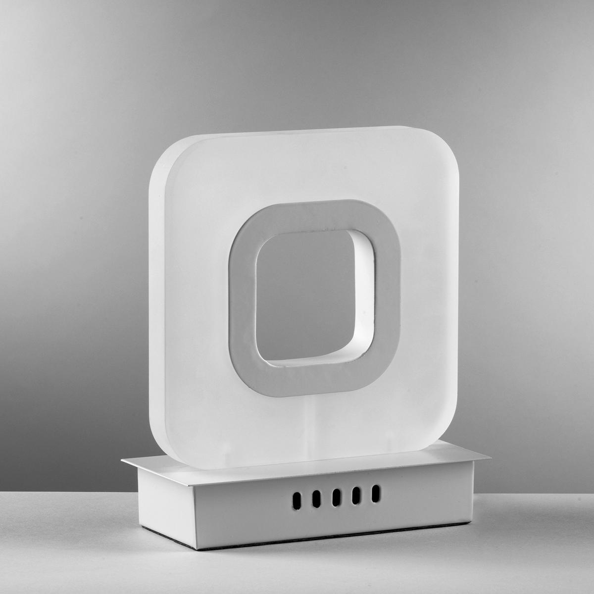 LED-Tischleuchte Bianco Weiß Hg L: 18 cm - Weiß Hochglanz/Weiß, Design, Kunststoff/Metall (18/10/22cm)