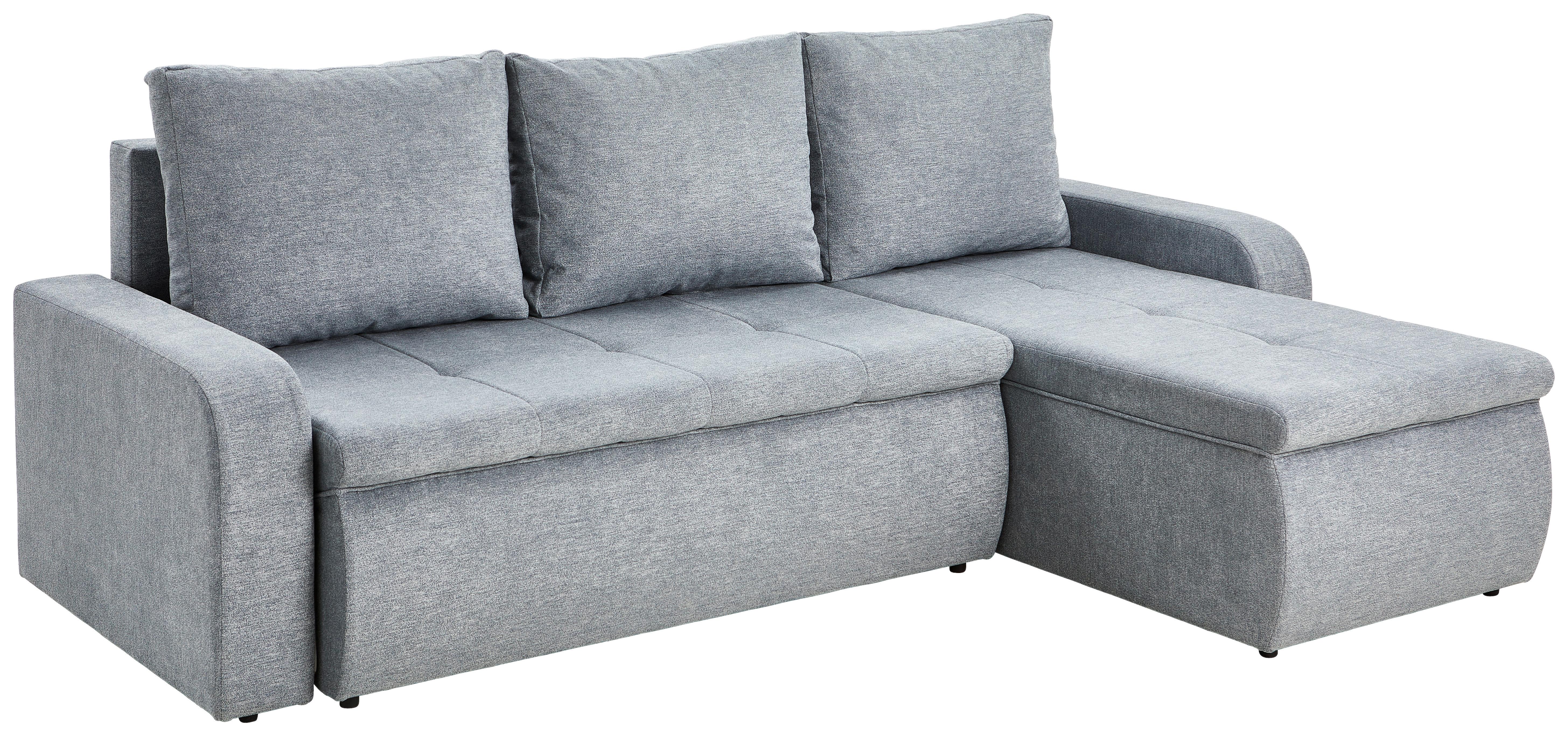 Ecksofa Larisa Grau S: 235x158 cm - Schwarz/Grau, KONVENTIONELL, Textil (235/158cm) - P & B