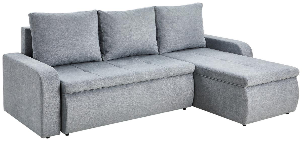 Ecksofa Larisa Grau S: 235x158 cm - Schwarz/Grau, KONVENTIONELL, Textil (235/158cm) - P & B