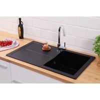 Spüle Cleveland Schwarz 86x21,4 cm - Schwarz, Basics, Glas/Kunststoff (86/21,4/50cm) - Respekta