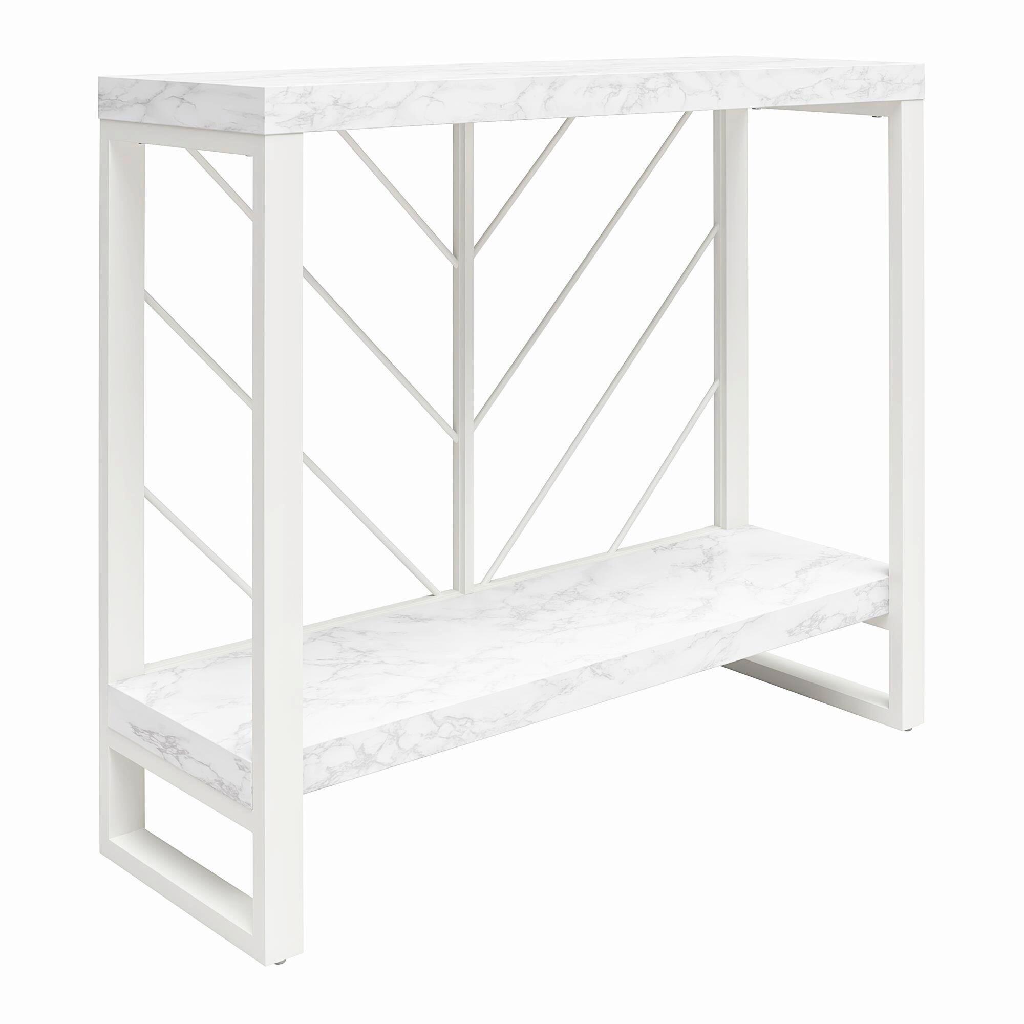 Konsolentisch Brielle Weiß B: 90 Cm - Weiß, Design, Holzwerkstoff/Metall (90/30/77cm) - MID.YOU