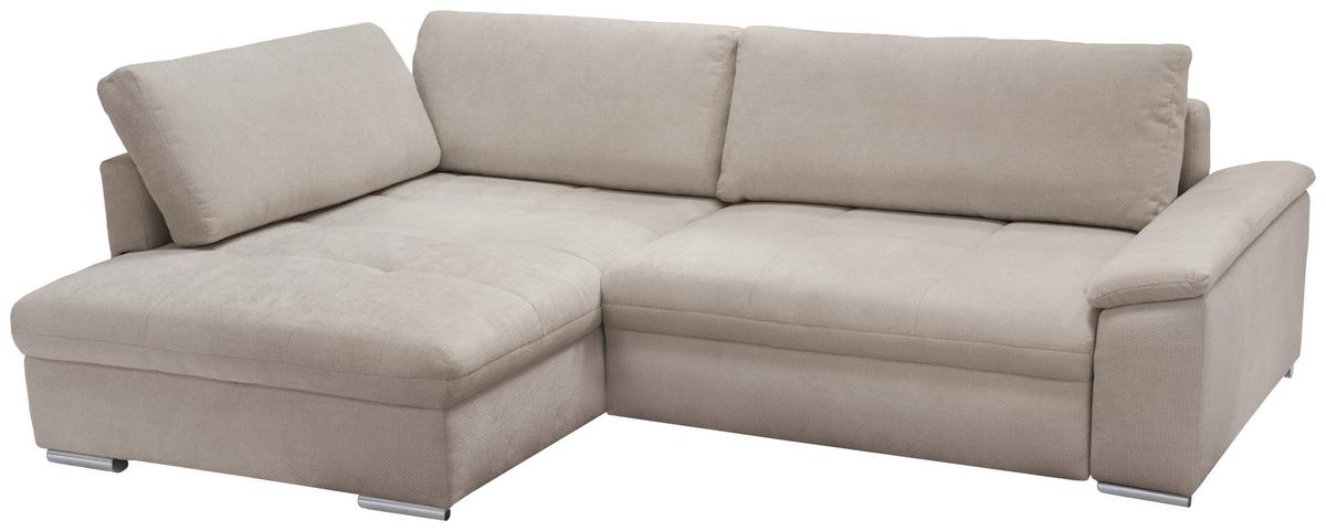 Ecksofa Casa Grande,sandfarben Schenkel: 178x268 cm - Sandfarben/Silberfarben, Design, Textil (178/268cm) - Livetastic