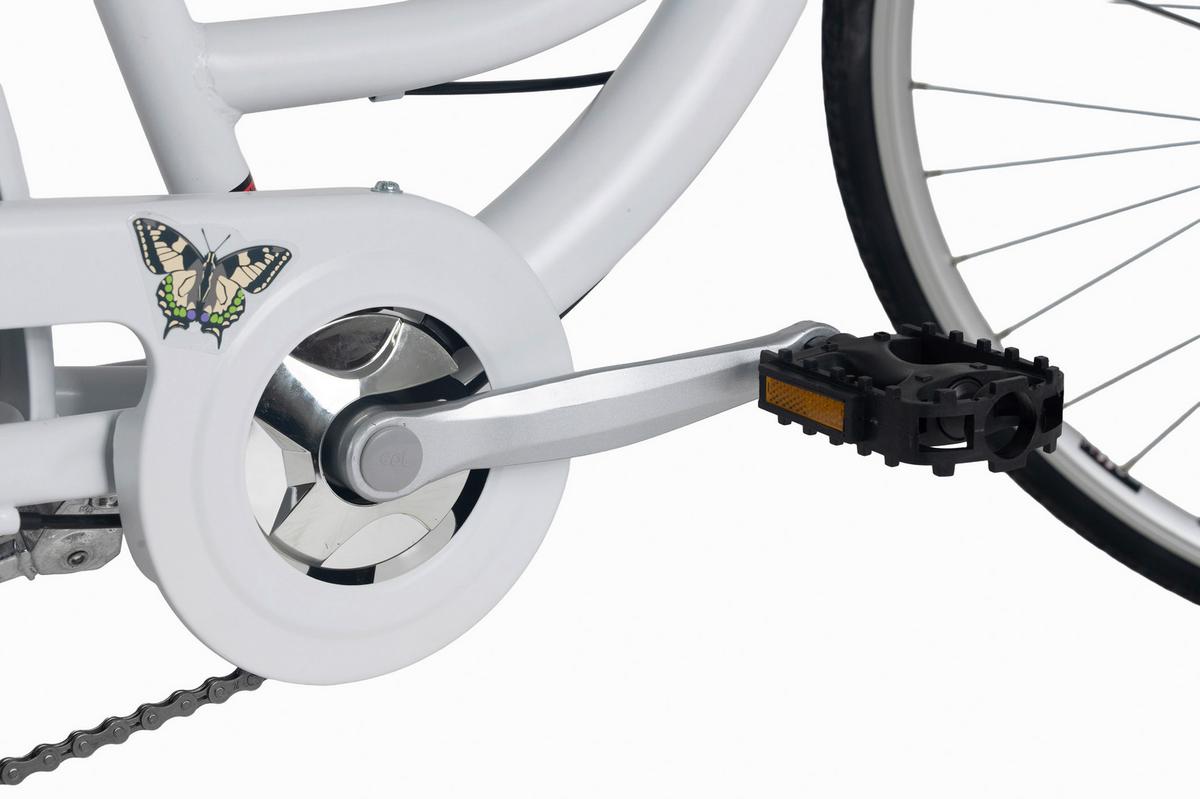 Citybike 28'' mit Korb DaCapo Papilio weiß/lila - Weiß, LIFESTYLE, Metall (25/140/60cm)