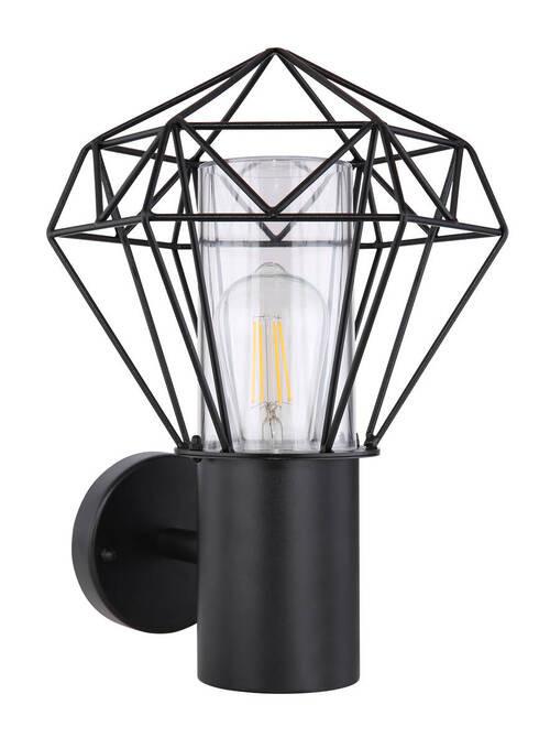 Vonkajšie svietidlo Horace čierna, max. 15 Watt - číra/čierna, Basics, kov/plast (22,5/27,5/31cm)