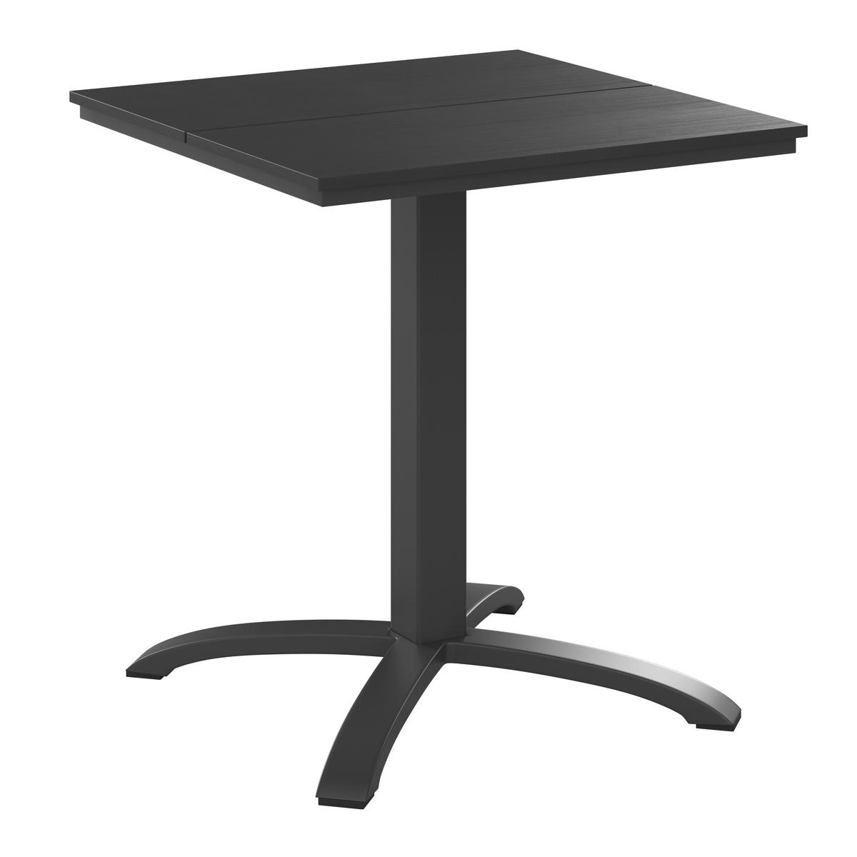 Gartentisch Dijon Metall/Kunststoff L 70 cm - Schwarz, MODERN, Kunststoff/Metall (70/72/70cm) - Beldano