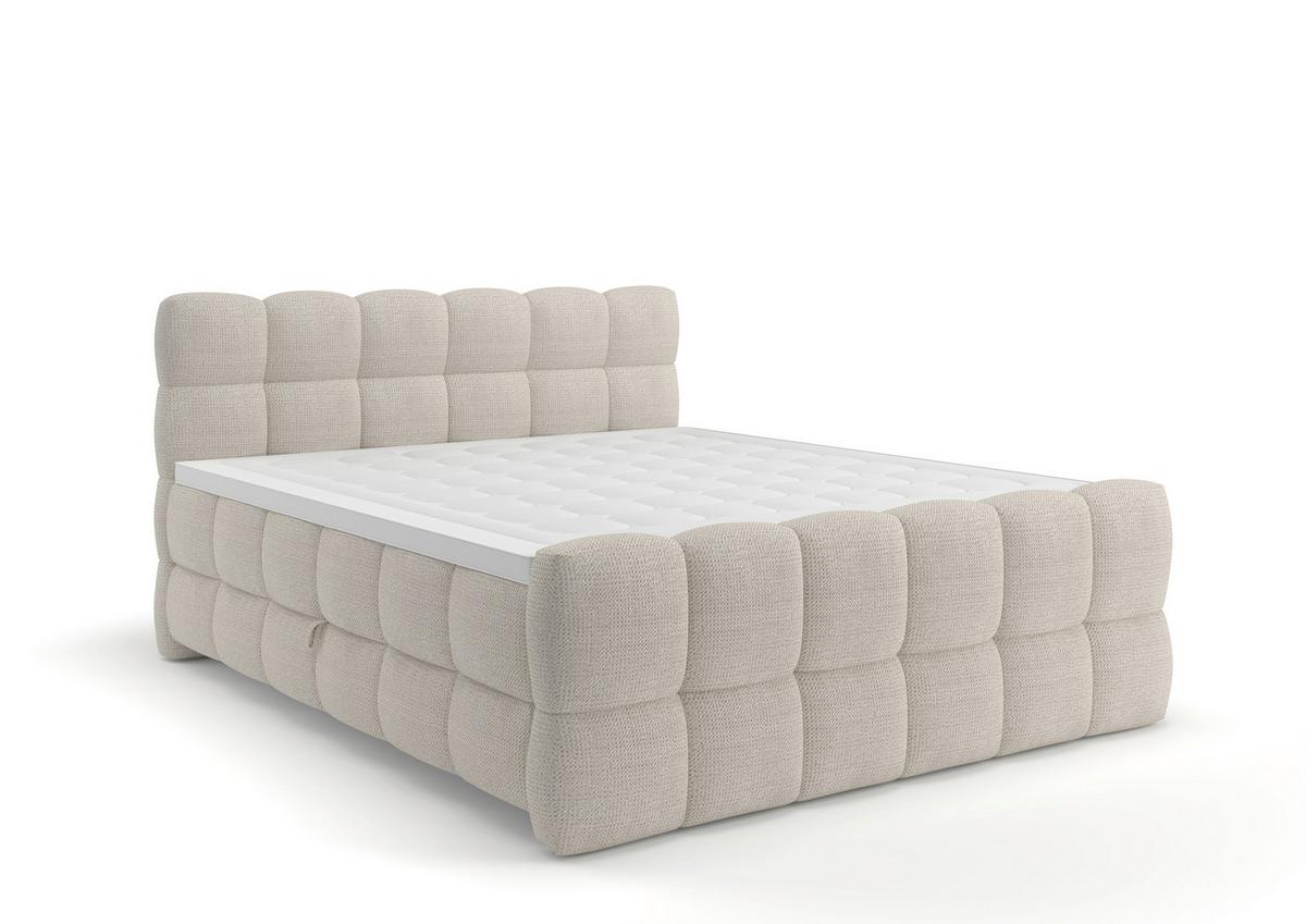 Boxspringbett Brisbane inkl. Bettkasten 180x200 - Creme/Schwarz, Trend, Holz/Holzwerkstoff (180/200cm) - Sembella