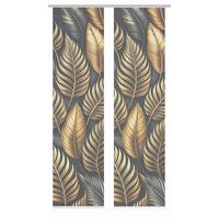 Flächenvorhang Zedric 2er Set - Anthrazit/Goldfarben, Natur, Textil (60/245cm)