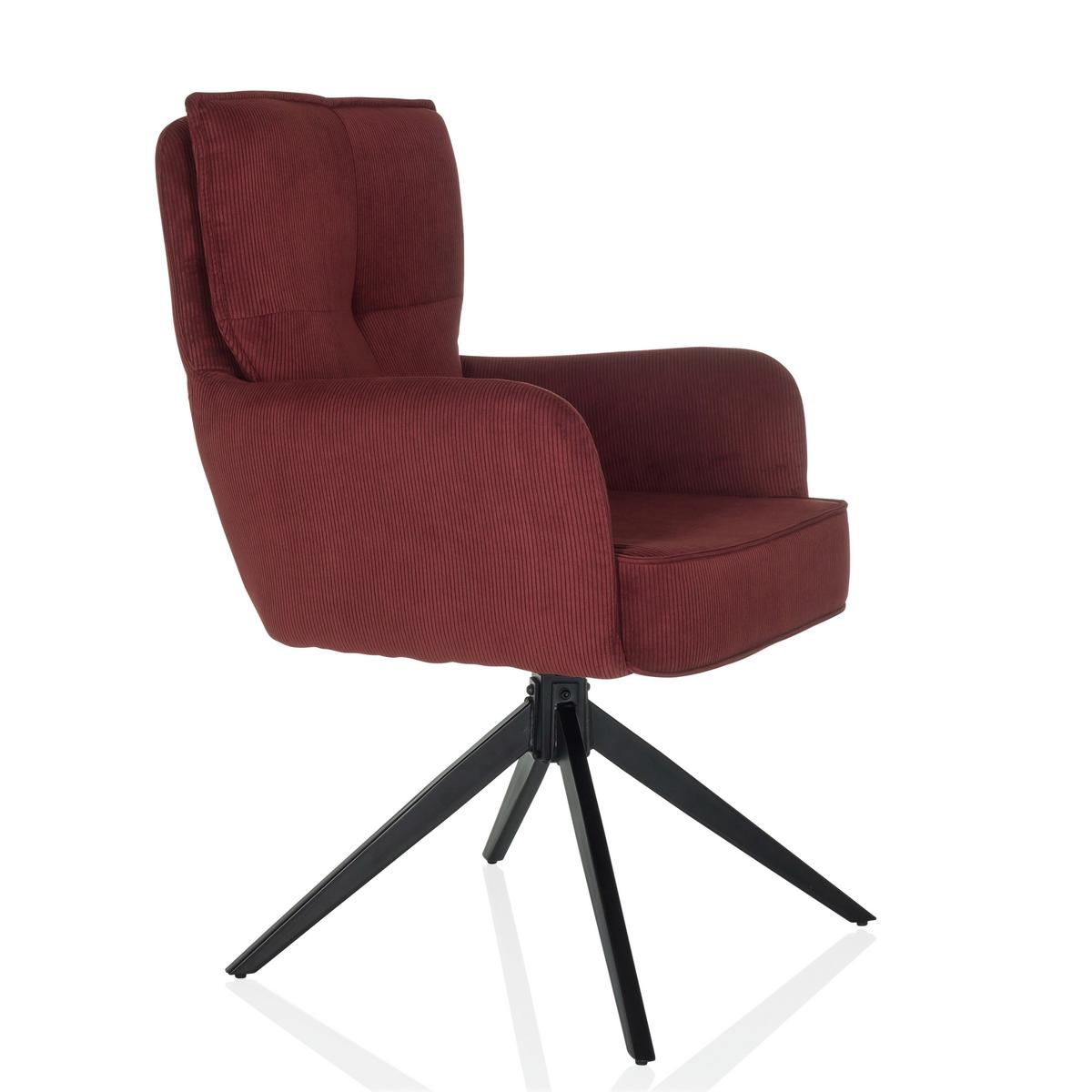 Armlehnstuhl Tarugo Rot B: 58 Cm - Rot/Schwarz, MODERN, Textil/Metall (58/94/60cm) - MID.YOU