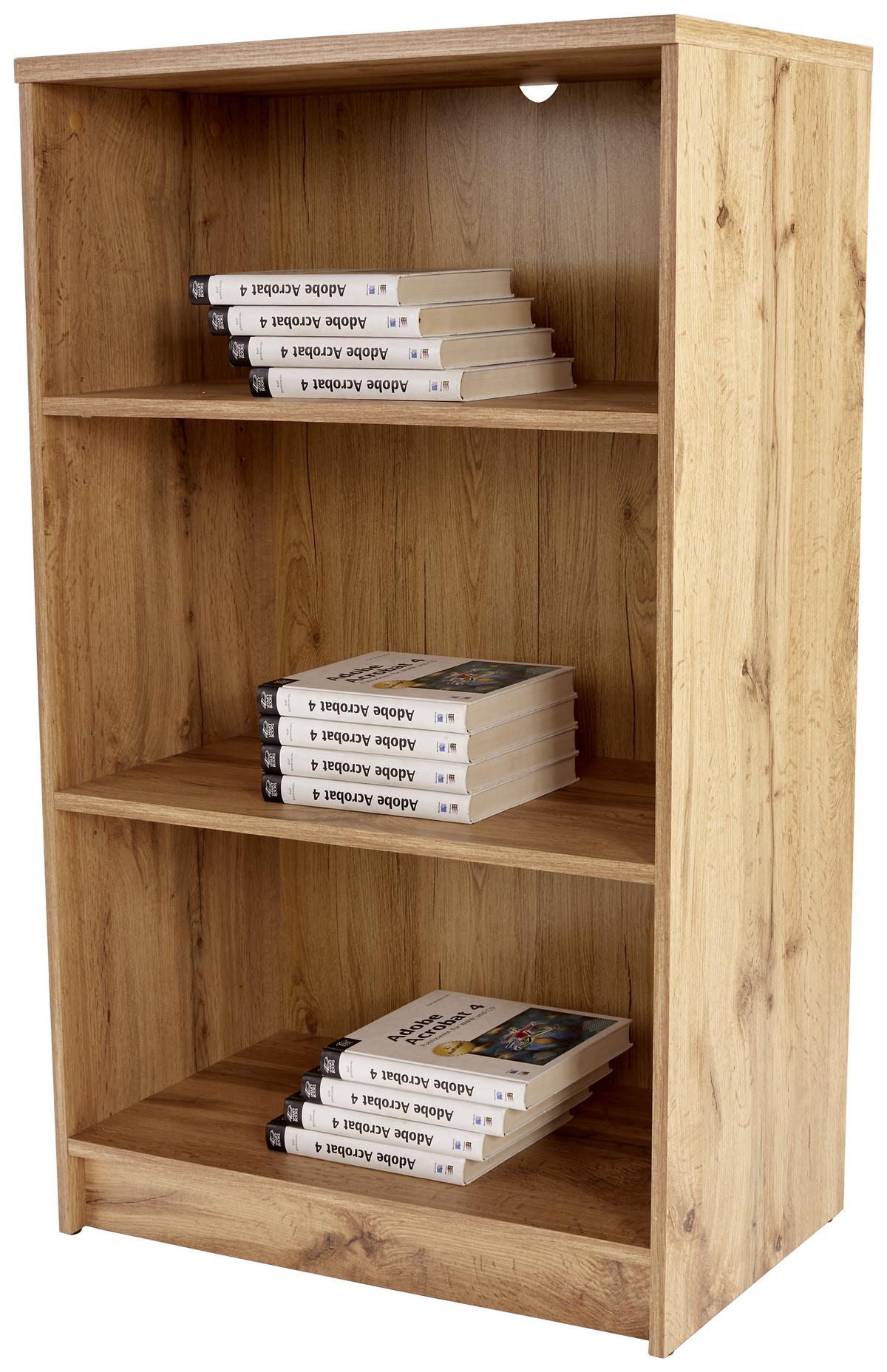 Regal 4-You New B 74 cm, Eiche Dekor - Eichefarben/Schwarz, MODERN, Holzwerkstoff (74/111,5/34,6cm)