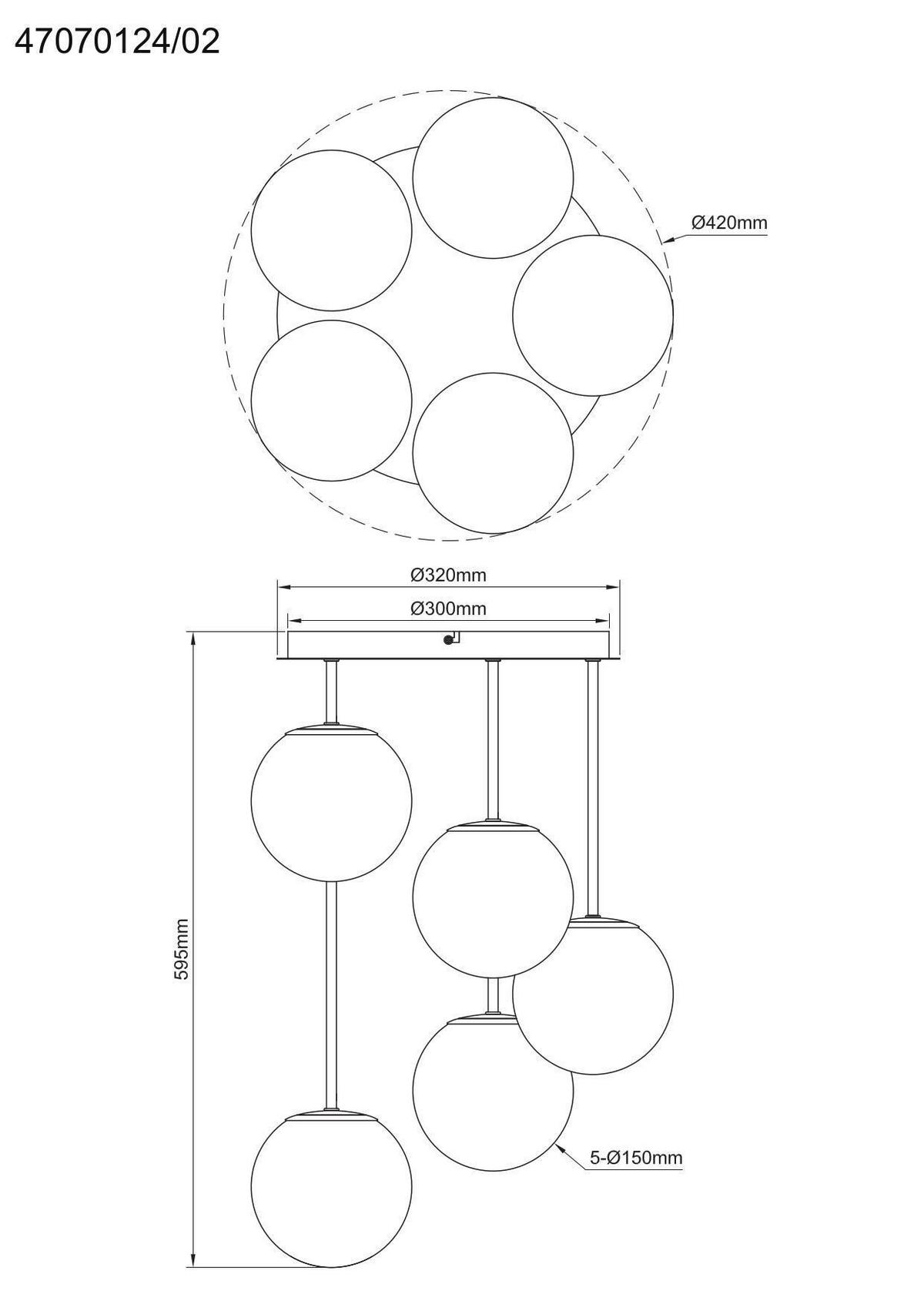 Deckenleuchte Whit - Schwarz/Weiß, MODERN, Glas/Metall (42/59.5cm)