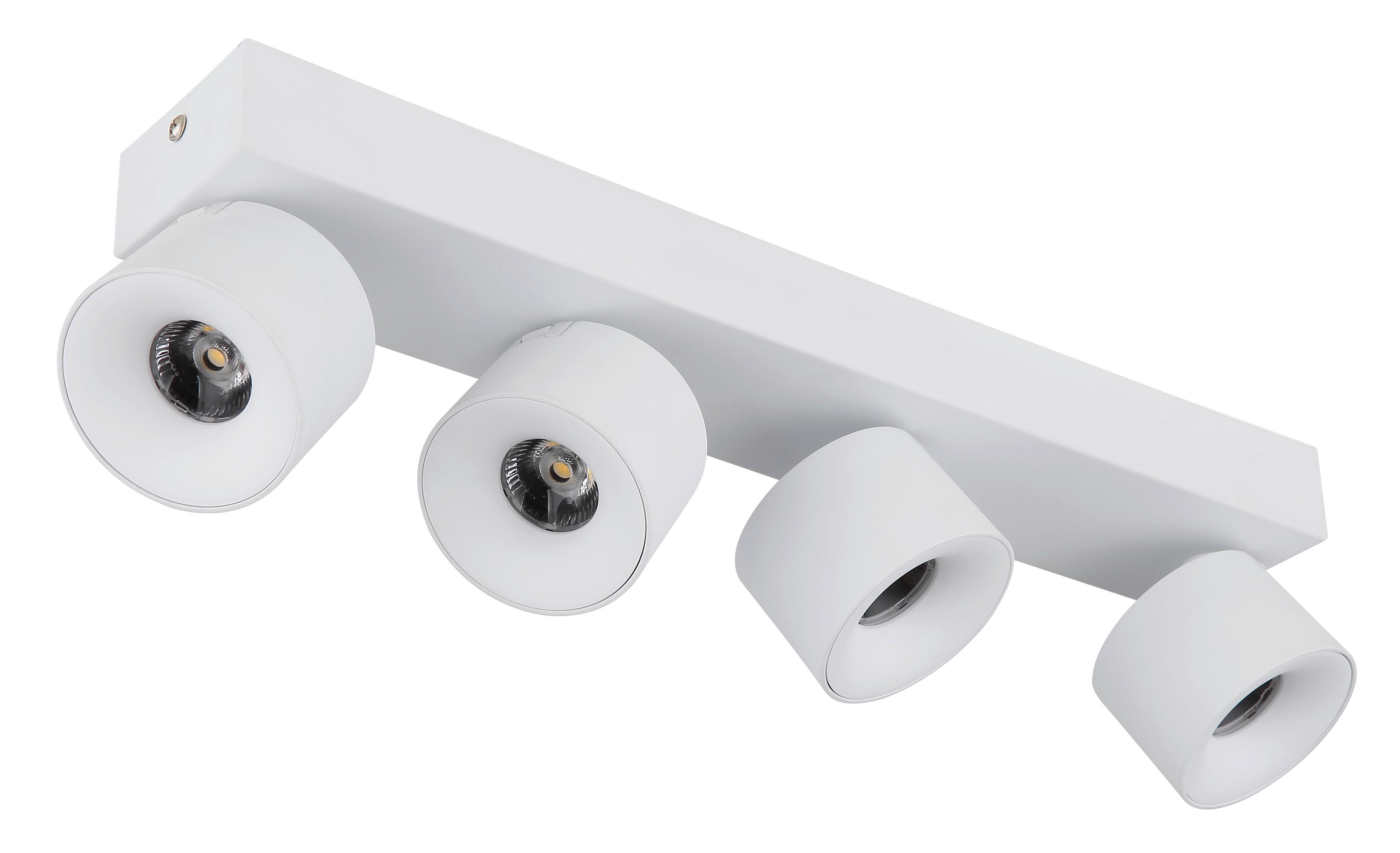 Led-strahler 56961-4w - Transparent/Weiß, Design, Kunststoff/Metall (45,5/7,2/12cm) - Globo