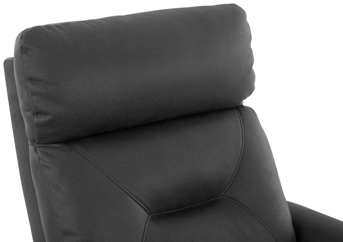 Relaxačné kreslo AURELI, čierna - čierna/sivá, Basics, kov/drevo (82/102,5/92,5cm) - Livetastic
