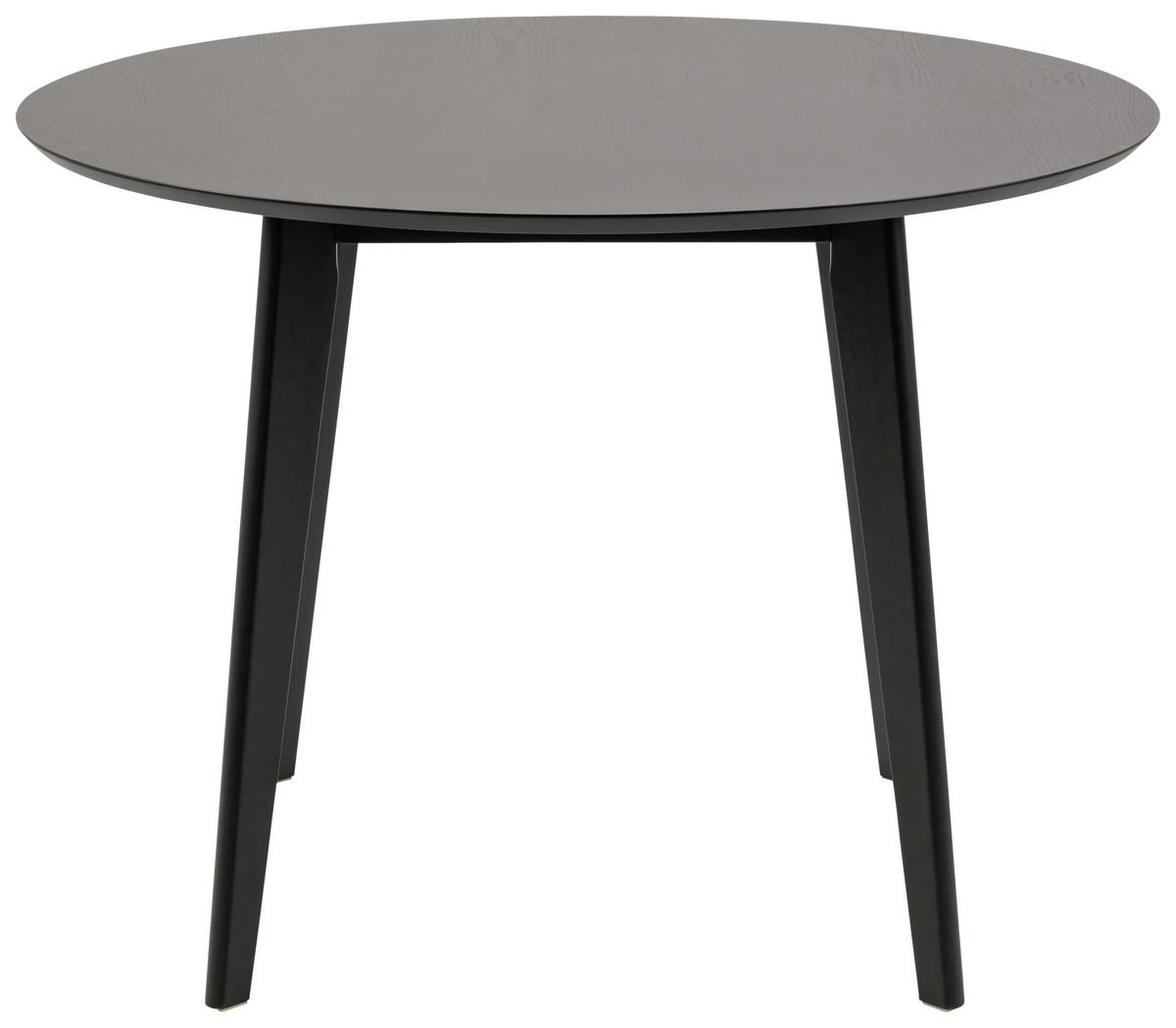 Esstisch Echtholz Roxby Ø 105 cm Schwarz - Schwarz, MODERN, Holz (105/105/76cm) - MID.YOU