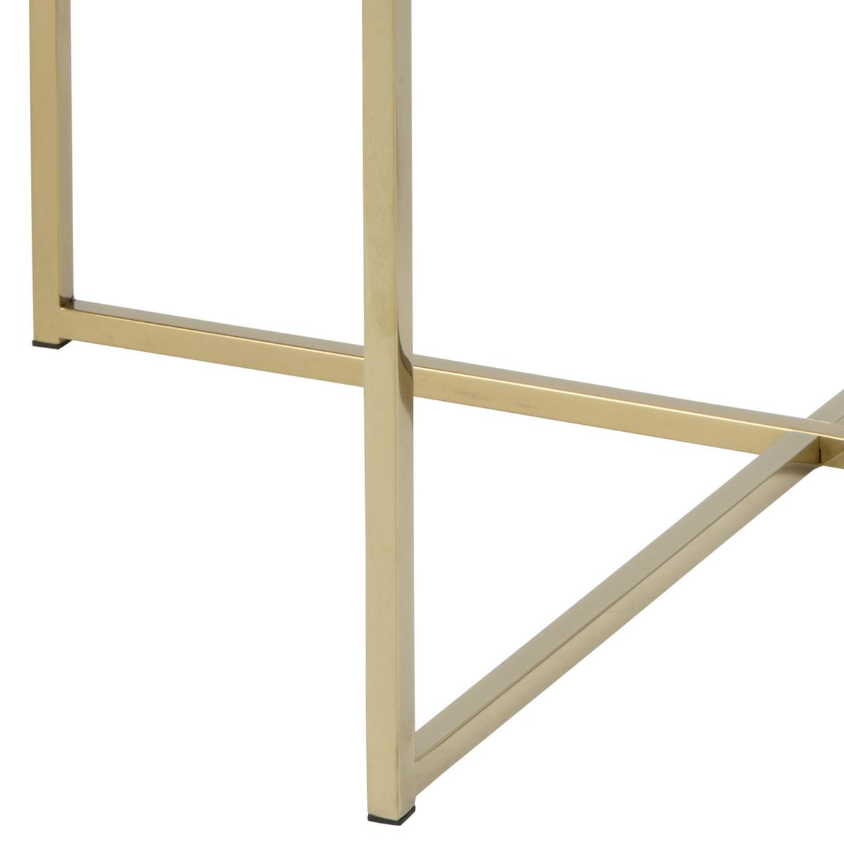 Couchtisch Rund Mit Glasplatte Marmor-Optik Alisma, Grau/gold - Goldfarben/Grau, Trend, Glas/Metall (80/80/45cm) - Livetastic