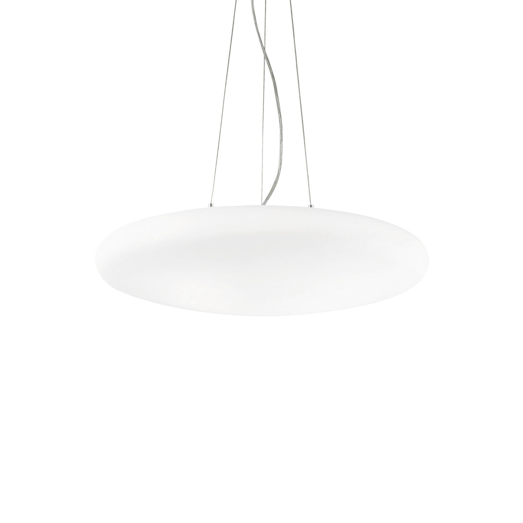 Hängeleuchte Smarties Weiß D: 60 cm - Weiß, Basics, Glas (60/41,5-216,5cm) - Ideal Lux