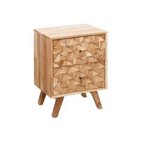 Nočný stolík Rewa masív akácia - čierna/farba akácie, Lifestyle, kov/drevo (44/61/35cm) - MID.YOU