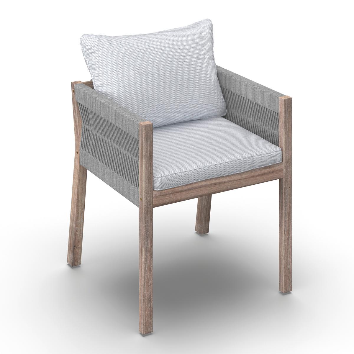 SÚPRAVA ZÁHRADNÉHO NÁBYTKU ALDINA - farba akácie/sivá, Modern, drevo/textil - Bessagi Garden