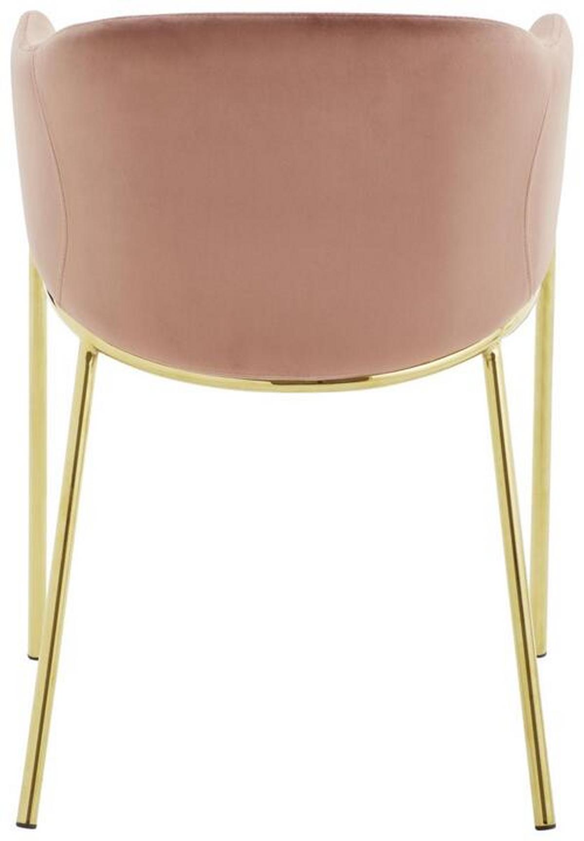 Armlehnstuhl Kronos -Trend Rosa/gold - Goldfarben/Rosa, Trend, Textil/Metall (53/77/60cm) - Livetastic