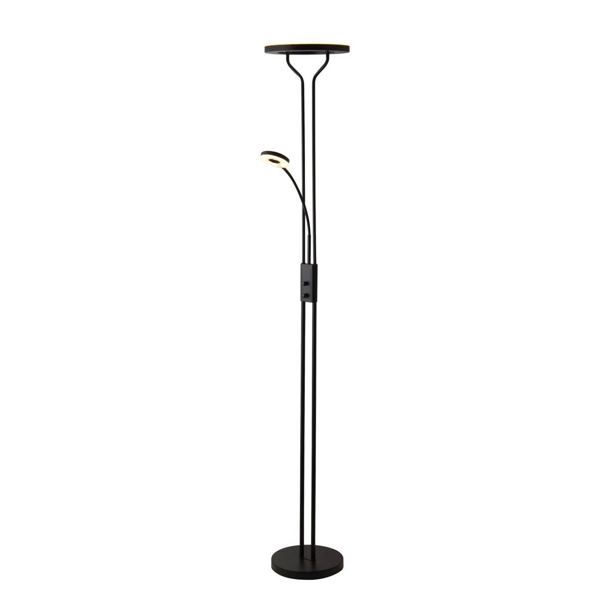 Led-deckenfluter Eu55601bk - Schwarz, Design, Kunststoff/Metall (28/180cm)