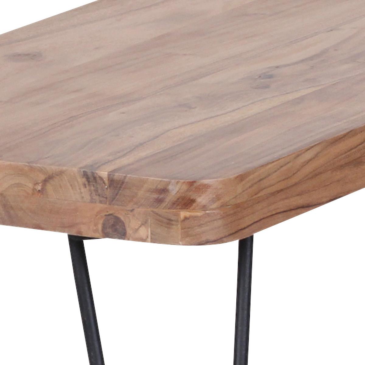 Lavice z masivního dřeva Bagli160 cm - černá/barvy akácie, Moderní, kov/dřevo (160/45/40cm) - MID.YOU