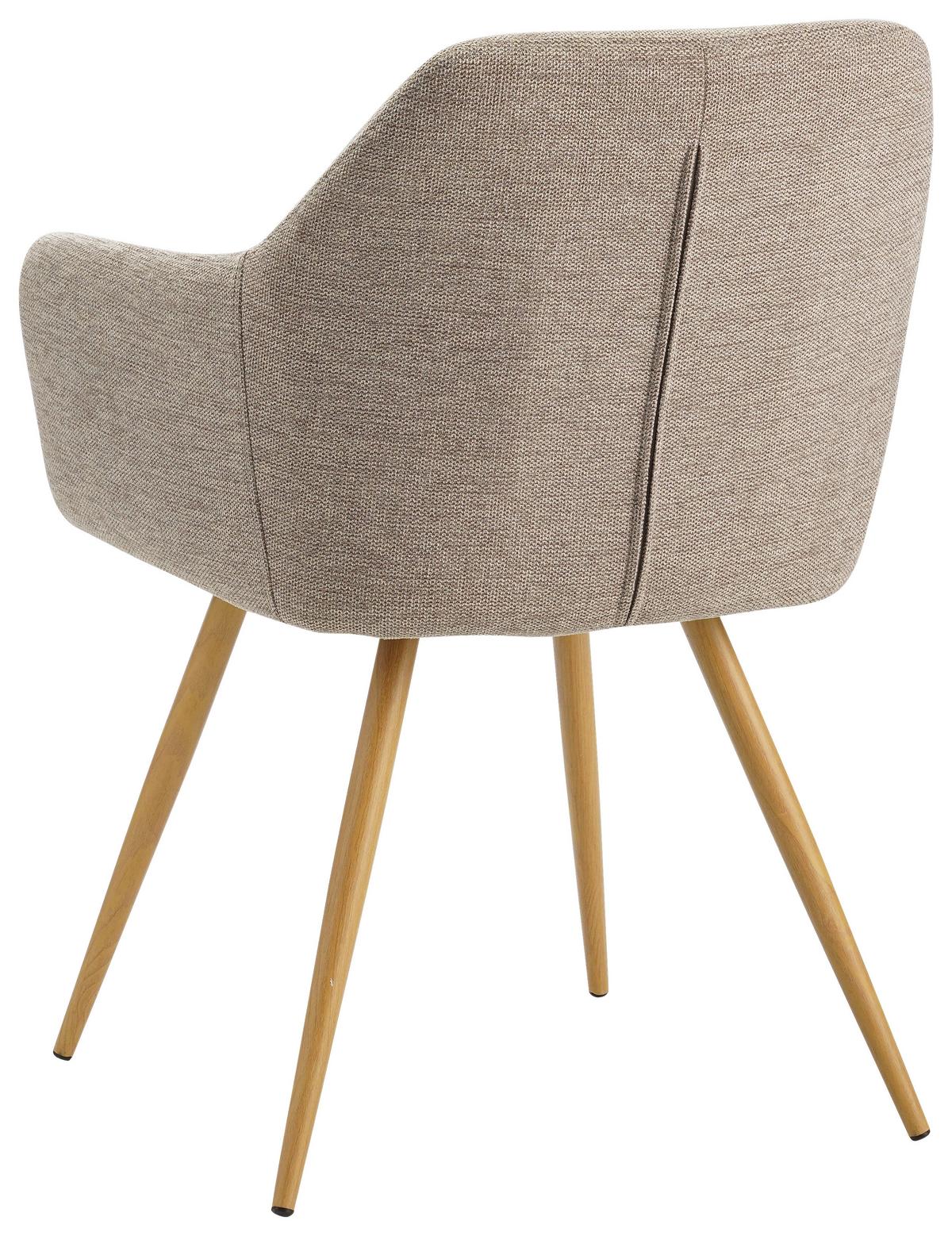 Armlehnstuhl Melinda Grau Gepolstert - Beige/Naturfarben, MODERN, Textil/Metall (56/81,5/63cm) - MID.YOU