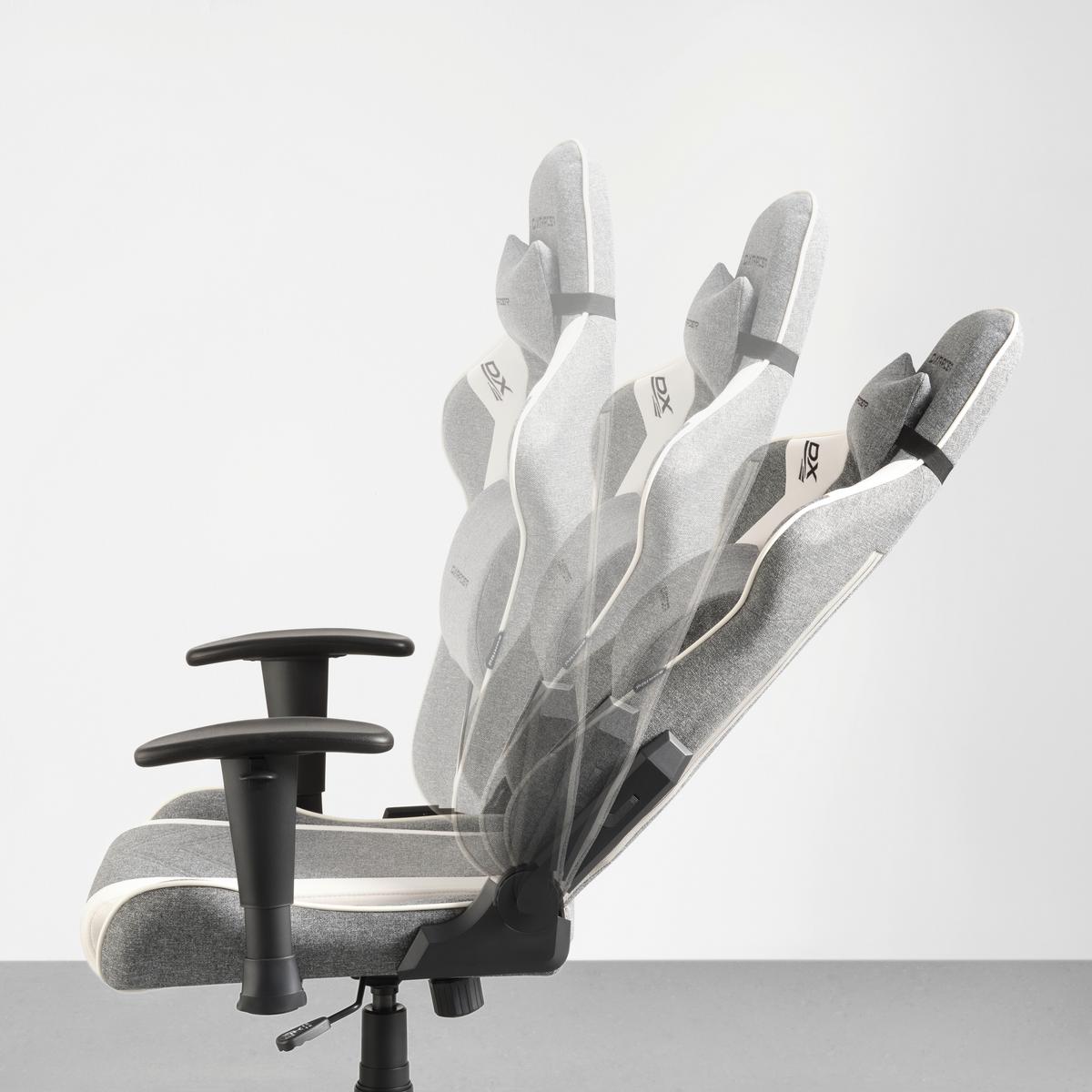 Herní židle PRINCE -EXKLUSIV- - šedá/bílá, Moderní, textil/plast (70/126/70cm) - Dxracer