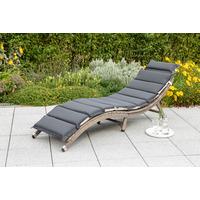 Sonnenliege Waikiki Metall/kunststoff Mit Auflage - Naturfarben/Grau, MODERN, Kunststoff/Metall (172/62/54cm) - Gardenson