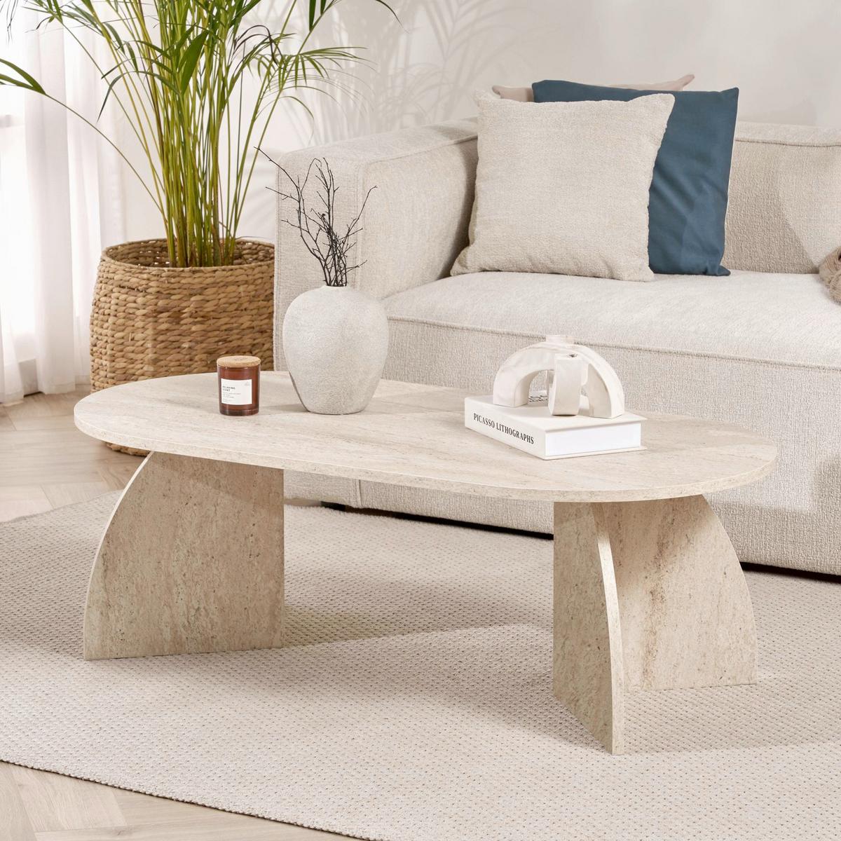 COUCHTISCH Travertine B: 120cm - MODERN, Holzwerkstoff (120/40/60cm)