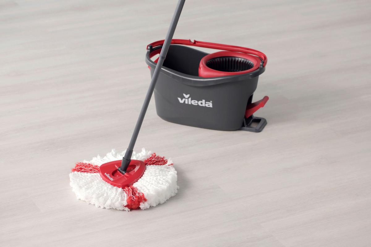 Bodenreinigungsset Easy Wring Supermocio Turbo - Schwarz/Weiß, Basics, Textil (49/29,6/29,3cm) - Vileda