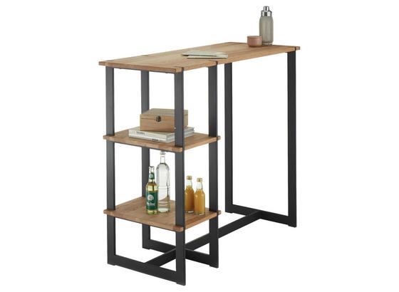 Bartisch Pablo 1 L: 120cm Eiche/Schwarz - Eichefarben/Schwarz, Design, Holz/Metall (120/50/105cm) - Hom`in Bartisch Pablo 1 L: 120cm Eiche/Schwarz - Eichefarben/Schwarz, Design, Holz/Metall (120/50/105cm) - Hom`in