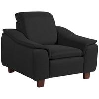 Polstersessel mit Armlehnen Aaron Flachgewebe Schwarz - Nussbaumfarben/Schwarz, Design, Textil (100/87/82cm) - Max Winzer