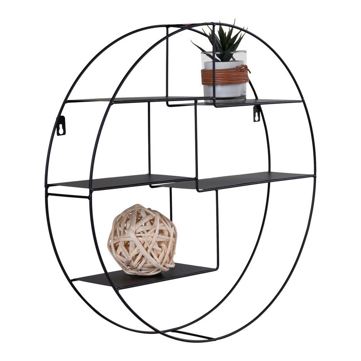 Wandregal Genk Schwarz B: 47 cm - Schwarz, Design, Metall (47/10/47cm)