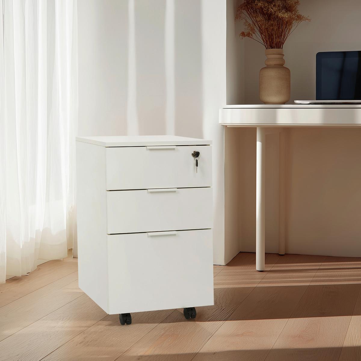 ROLLCONTAINER Weiß B: 41,5 cm - Weiß, MODERN, Holzwerkstoff/Kunststoff (41,5/66/40cm) - MID.YOU
