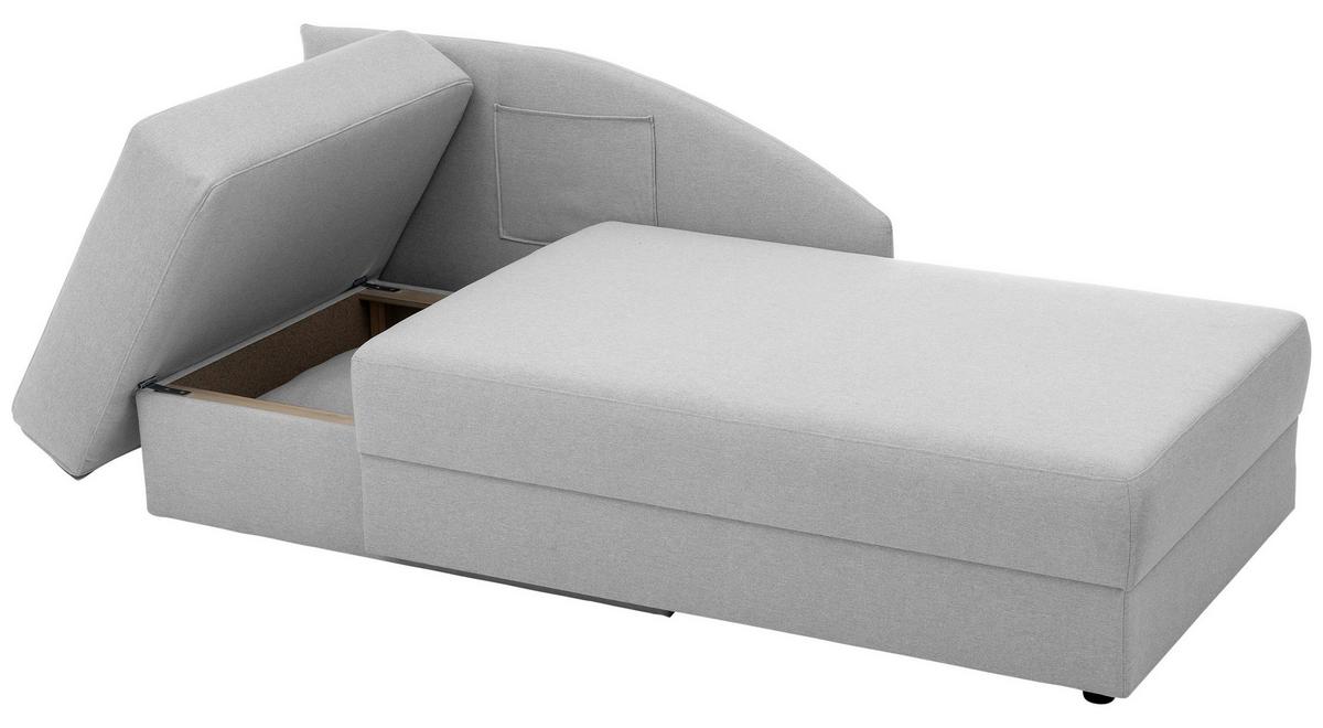 Recamiere Tobi L: 154cm Rechts Hellgrau Mit Bettkasten - Hellgrau, Design, Textil (154/86/93cm) - Max Winzer