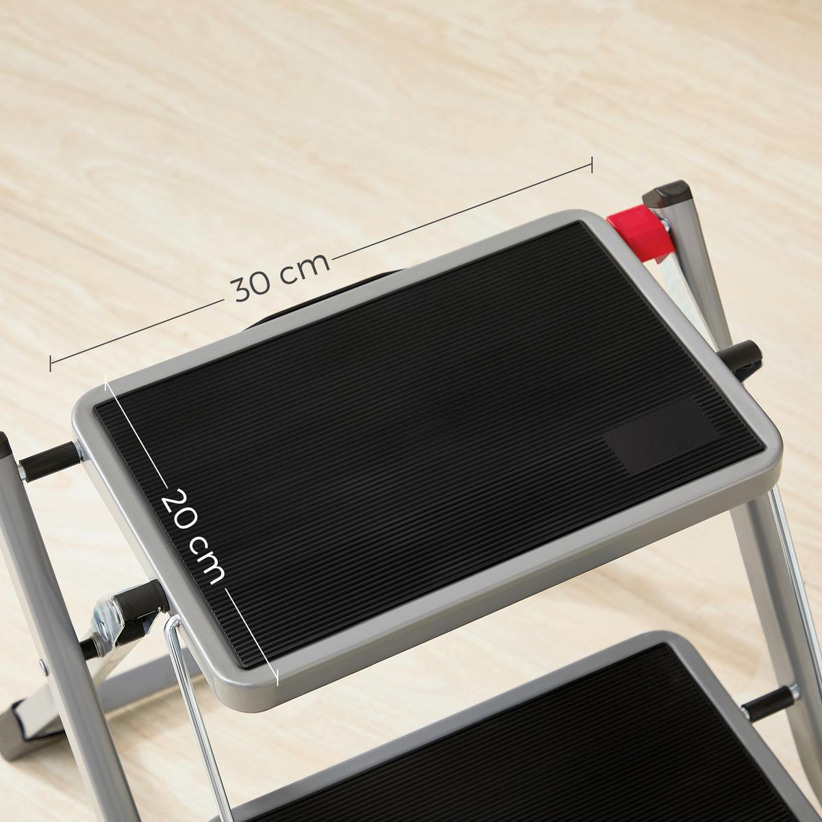 Klapptrittleiter Klapptrittleiter Grau B: 49 cm - Grau, Basics, Metall (49/43/47cm)