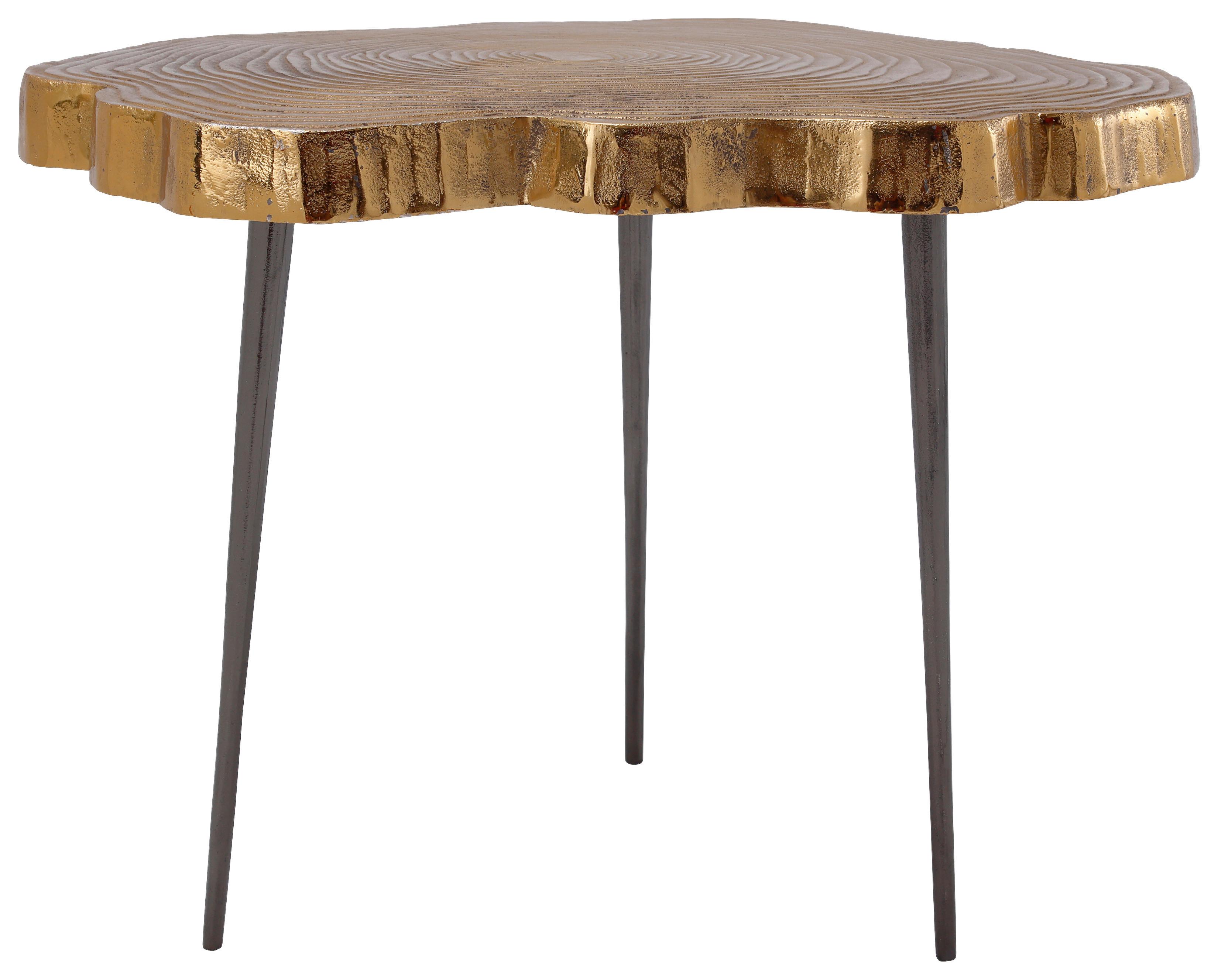 PRÍRUČNÝ STOLÍK WOOD ART 225 GOLD - čierna/zlatá, Design, kov (50/65/56cm) - MID.YOU