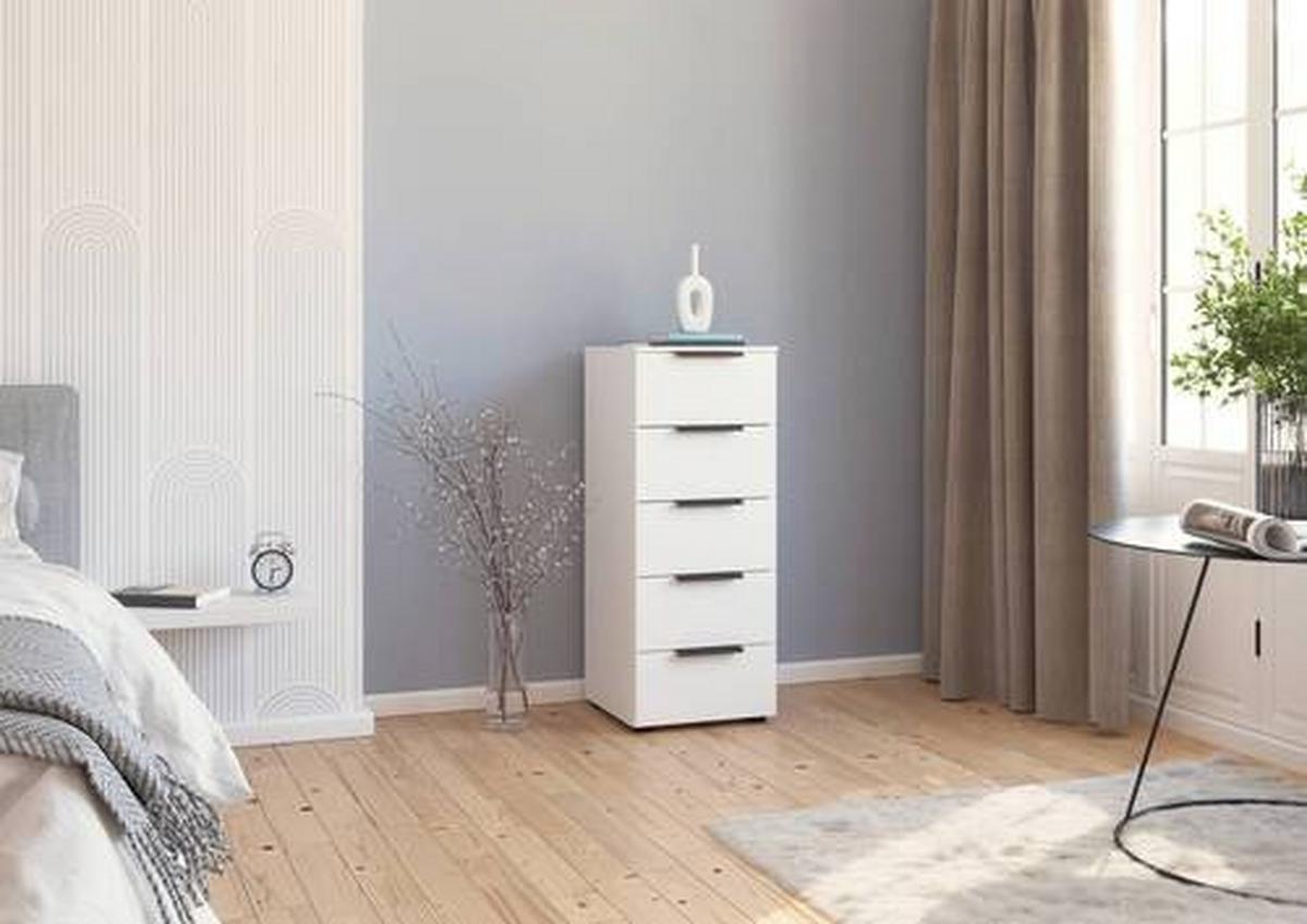 Kommode Flipp Eiche/Graphitfarben B: 40 cm - Schwarz/Graphitfarben, MODERN (40/100/42cm) - Rauch Möbel